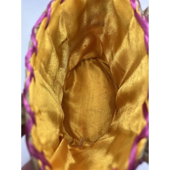 Minnie Mouse Raffia Woven Straw Girl's Handbag Purse Floral Rattan Straw Bag - Picture 6 of 7